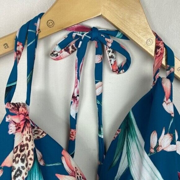 La Blanca Size 14 Flyaway Orchid Triangle Bikini Top Floral Halter Bohemian Boho - Picture 4 of 12